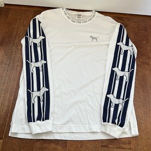 Pink by Victoria Secret Long Sleeve Top Womens Large Bling Dog Logo